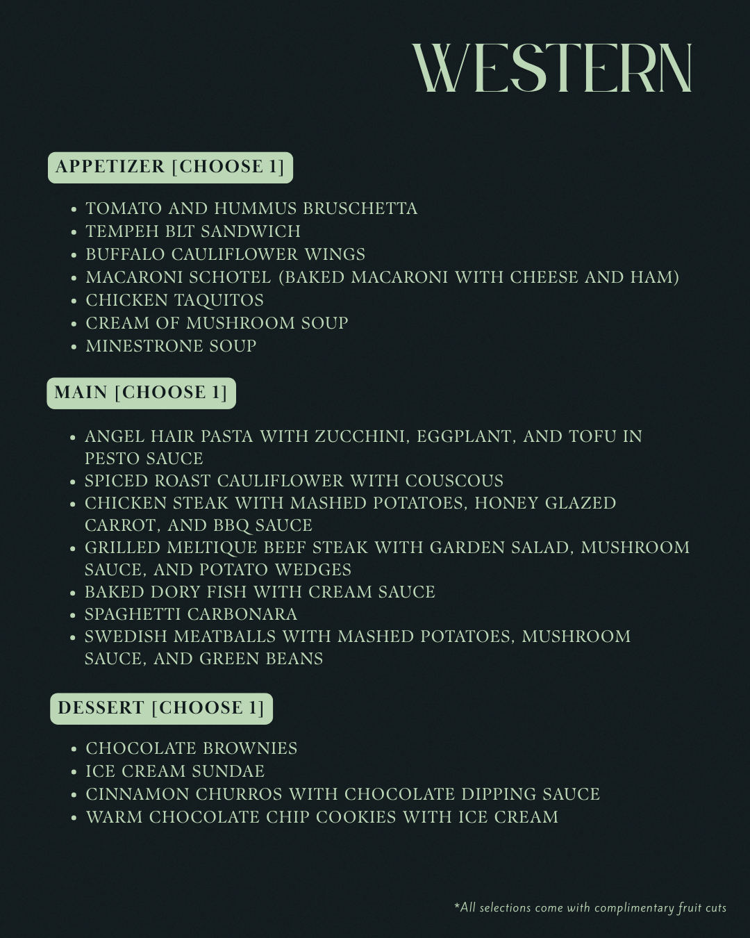 Catering - Set Menu