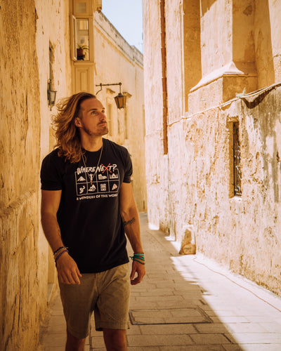 8 Wonders of the World Tee- Black